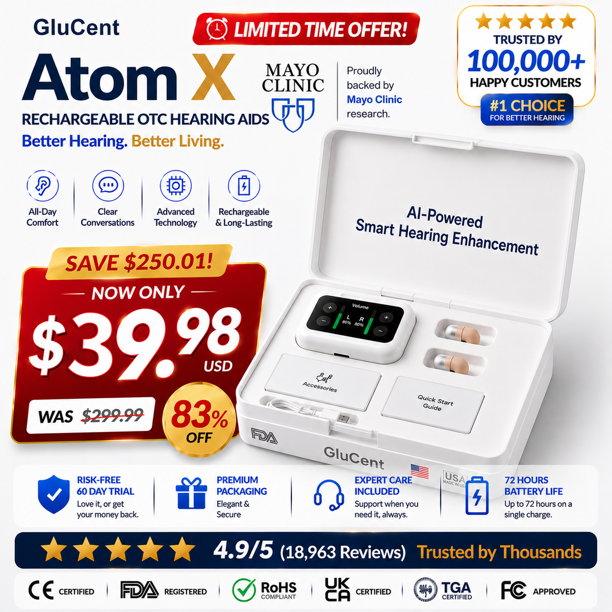 Smart rechargeable hearing aid system